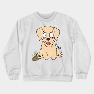 Funny Golden Retriever smells poo poo Crewneck Sweatshirt